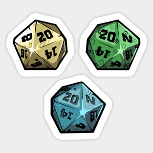 Elemental D20 Dice sticker set Sticker